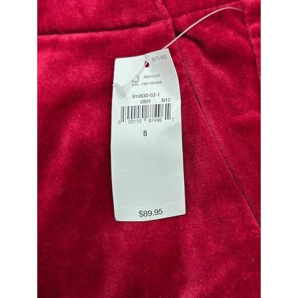 NWT GAP Womens Downtown Velvet Pants Straight Leg Flat Front Career Red Size 8 - Picture 8 of 11